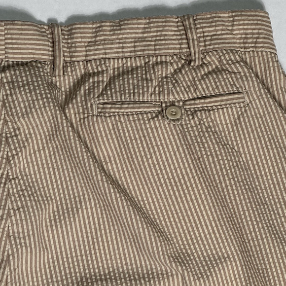 Polo Ralph Lauren Men’s Bermuda Shorts 46 Beige Brown Striped Seersucker Cotton - Picture 5 of 11